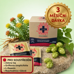 VITAL BEER - 3 Měsíční dávka Focus Energy, rozpustný nápoj, 3 x 30 sáčků × 15 g